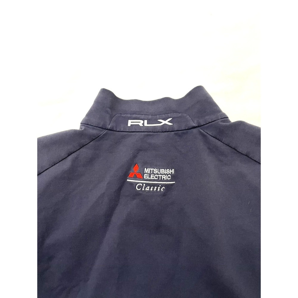 RLX Ralph Lauren Hybrid Mockneck Golf Vest XL Navy Blue French Terry Full Zip - Picture 5 of 7